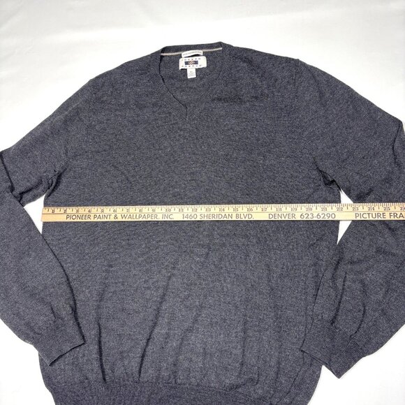Joseph Abboud Gray 100% Extra Fine Merino Wool V-Neck Pullover Sweater Mens XL - Picture 4 of 6